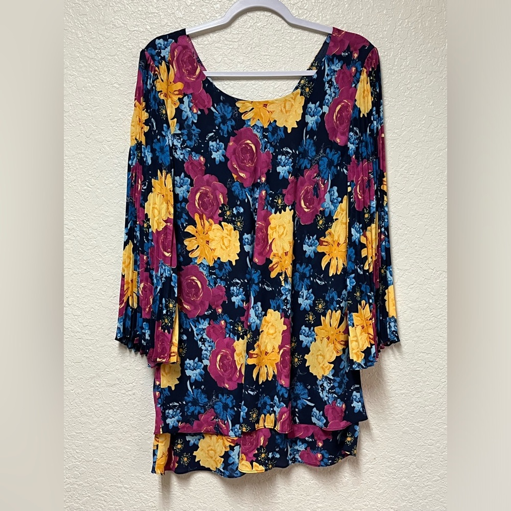 LAURIE FELT Floral Print Blouse Size XL